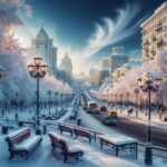 Зима, пейзаж, снег, улица, город, картины, репродукции, изображения, арт лабаз