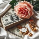 доллары,роза,часы,богатство,роскошь
