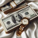 часы, золото, деньги, богатство, доллары