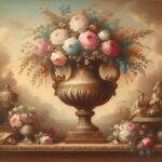 Beautiful flowers painting in antique style