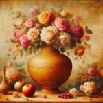 Цветы, ваза, античность, натюрморт