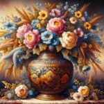Красивые цветы картина в украинском стиле