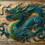 Дракон, античность, сине-зелёный дракон