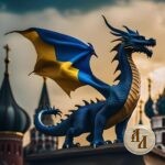 Дракон, флаг, Украина, Победа