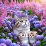 Кошка с милыми Котятами - Картины, Репродукции, Наклейки