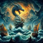 Дракон, море , корабли, Айвазовский